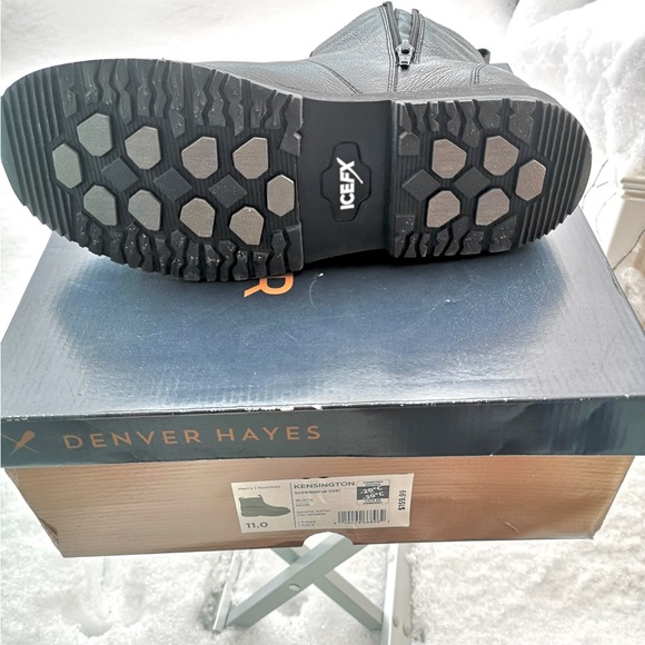 New Denver Hayes Men's Leather Winter Boots - Size 11 - Picture 4 of 5